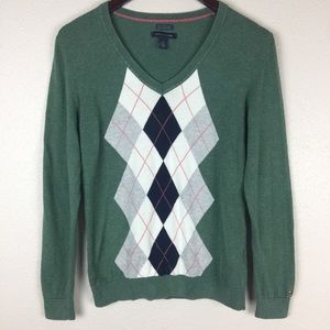 TOMMY HILFIGER Green Argyle Sweater